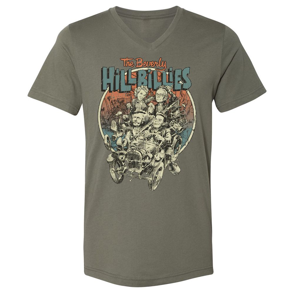 Unisex V-Neck T-Shirt - KXGQ6THJ - Military Green - 10