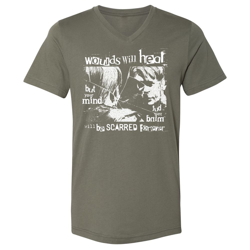 Unisex V-Neck T-Shirt - 2ERQLHBK - Military Green - 10