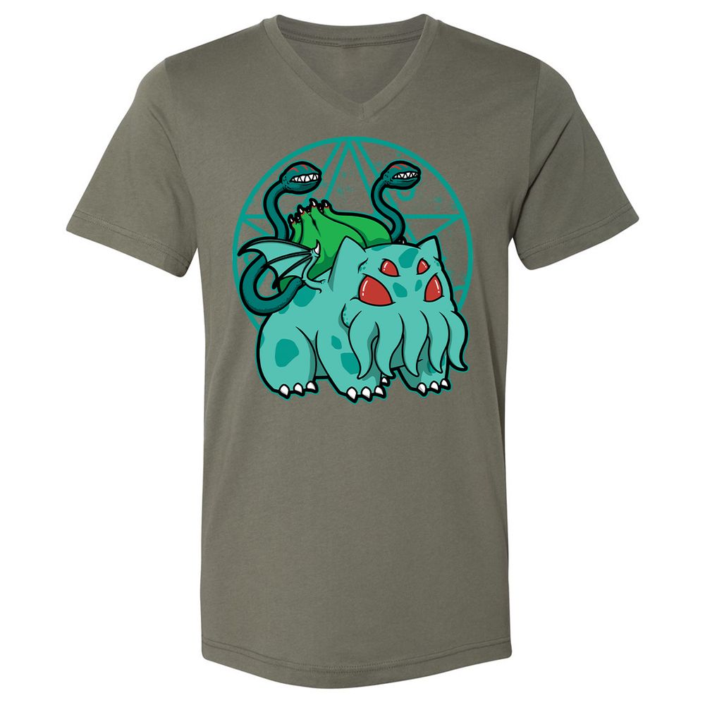 Unisex V-Neck T-Shirt - 6FF8DKNE - Military Green - 10