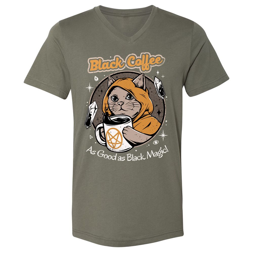 Unisex V-Neck T-Shirt - H9DKH2NL - Military Green - 10