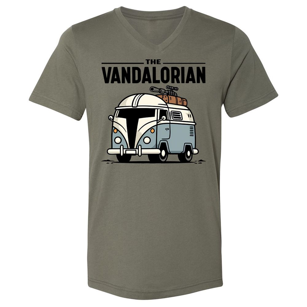 Unisex V-Neck T-Shirt - TEEECUMN - Military Green - 10