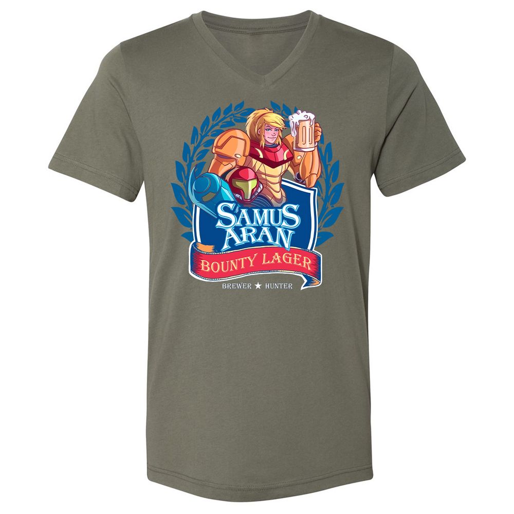 Unisex V-Neck T-Shirt - ZVN2KC5K - Military Green - 10