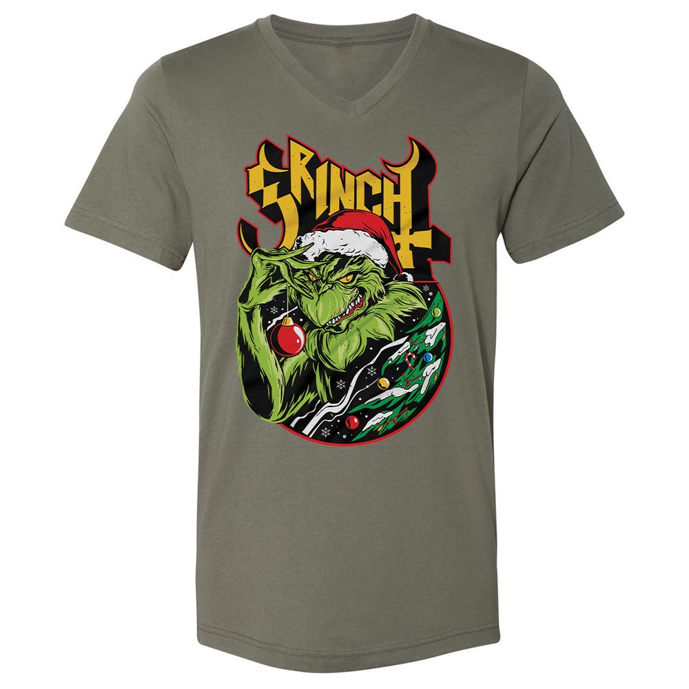 Unisex V-Neck T-Shirt - UH86W3HC - Military Green - 10