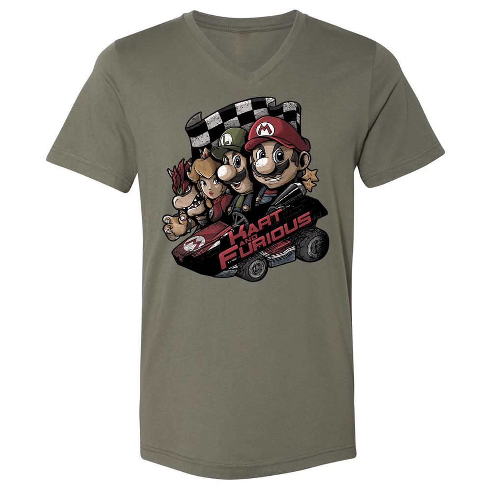 Unisex V-Neck T-Shirt - 6JBP9TWU - Military Green - 10