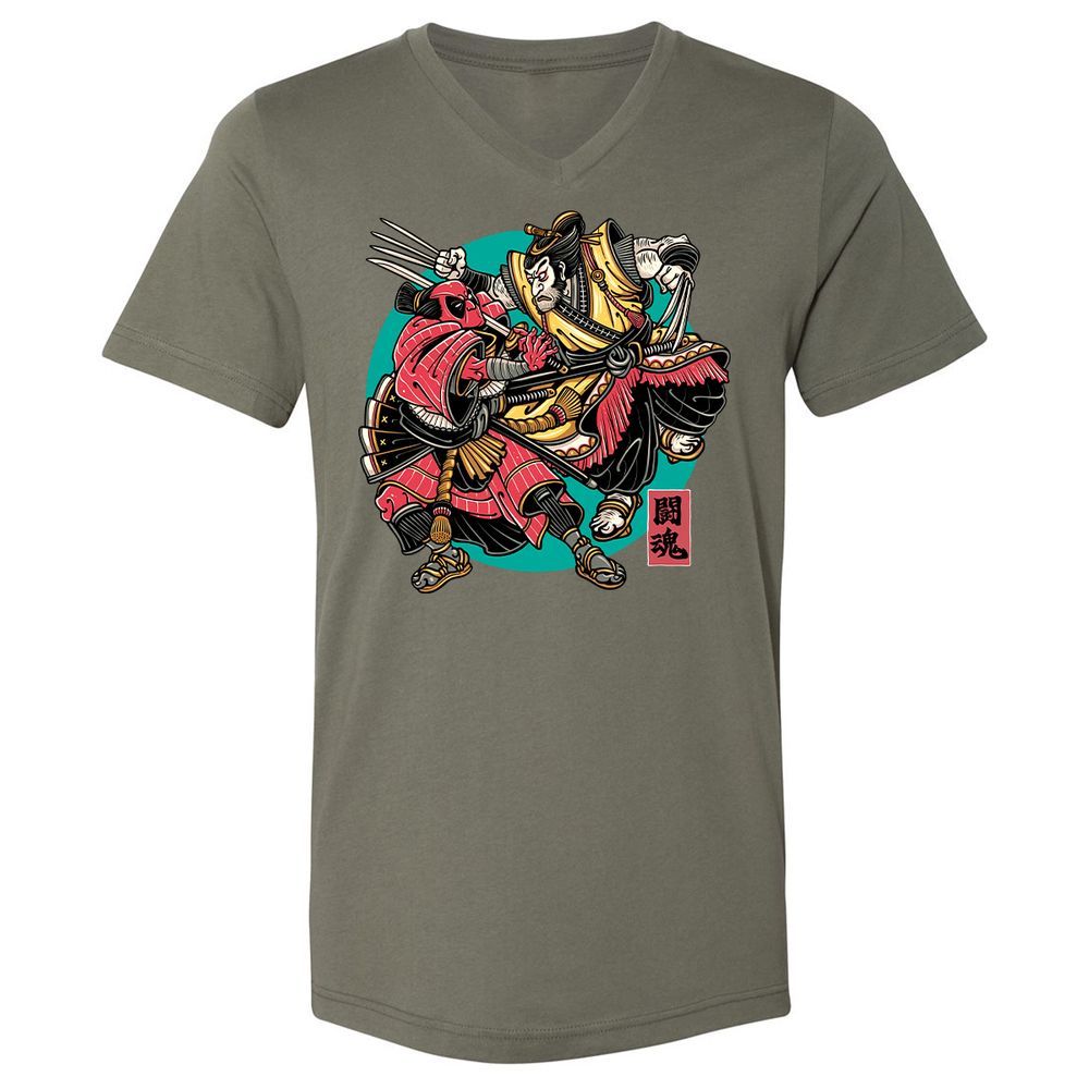 Unisex V-Neck T-Shirt - 96XJGKU9 - Military Green - 10