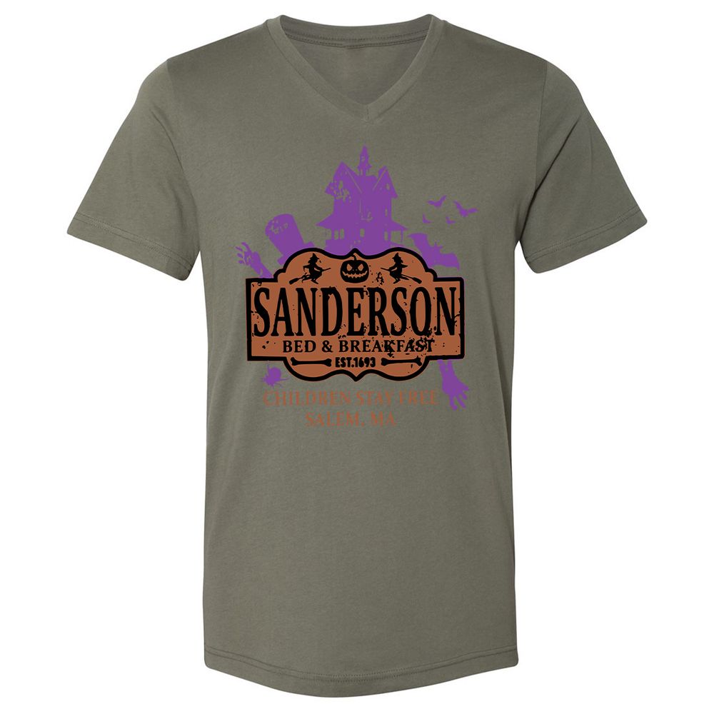 Unisex V-Neck T-Shirt - WADVTALP - Military Green - 10