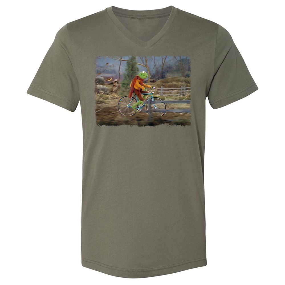 Unisex V-Neck T-Shirt - GNDHAHKS - Military Green - 10