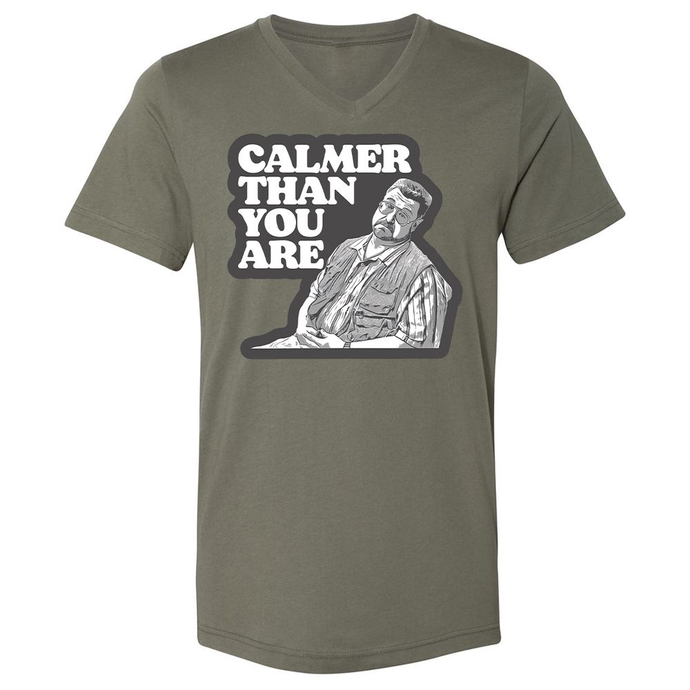 Unisex V-Neck T-Shirt - VKR9JJUW - Military Green - 10
