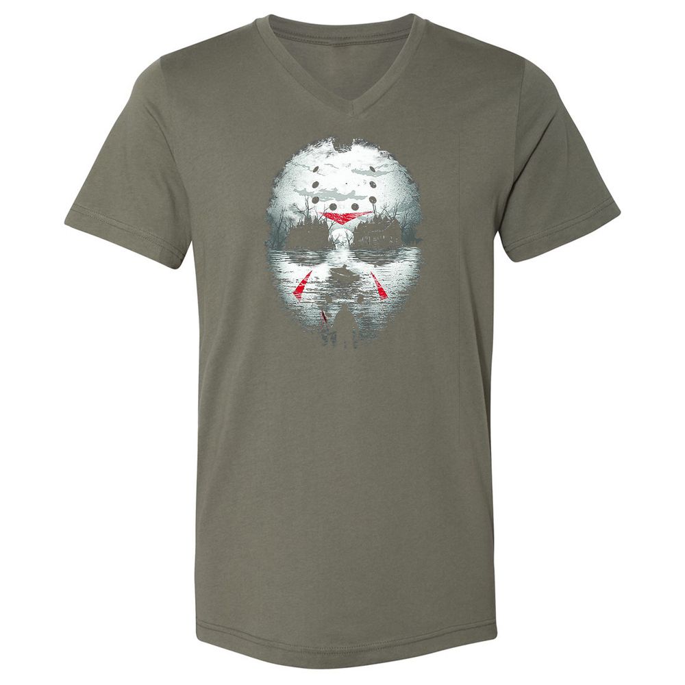 Unisex V-Neck T-Shirt - LRBYUR2A - Military Green - 10