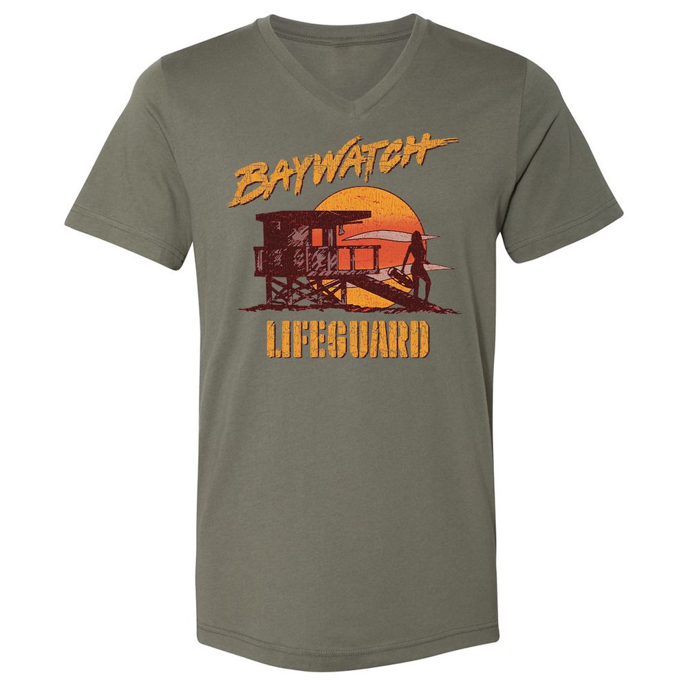 Unisex V-Neck T-Shirt - UXSYPVSZ - Military Green - 10