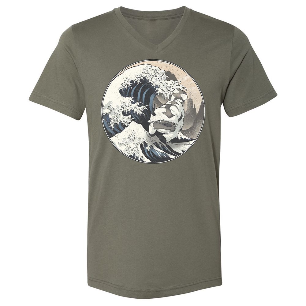 Unisex V-Neck T-Shirt - 12XQEJCS - Military Green - 10