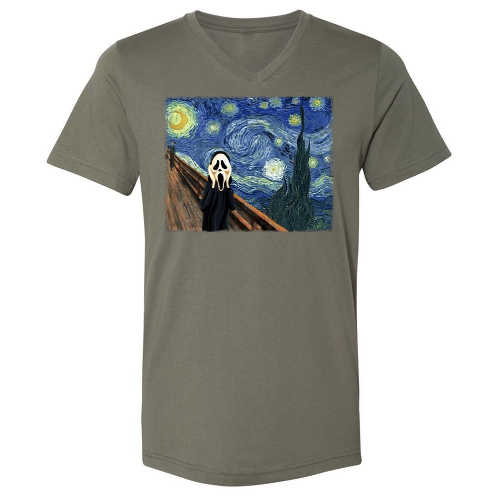 Unisex V-Neck T-Shirt - 6UFDKYBR - Military Green - 10