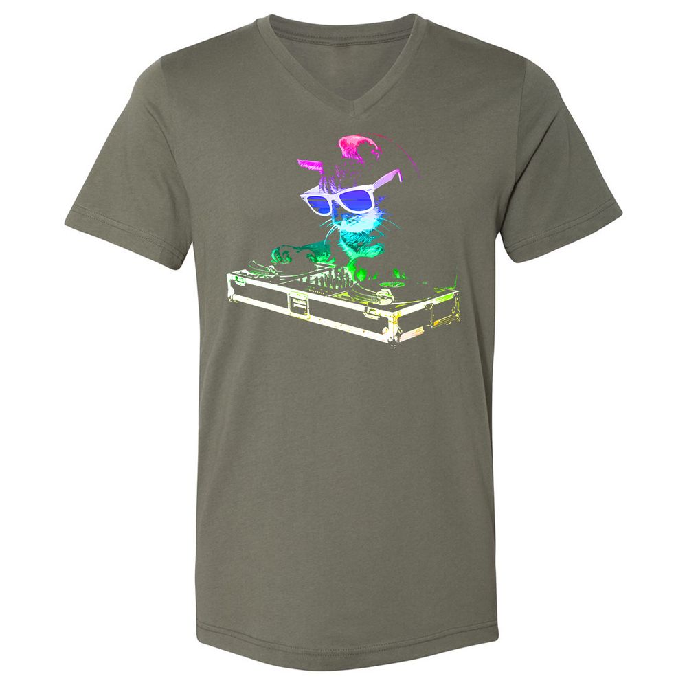 Unisex V-Neck T-Shirt - VY61PJTJ - Military Green - 10