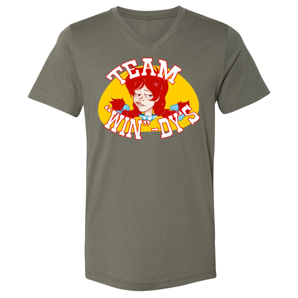 Unisex V-Neck T-Shirt - K9EUERJX - Military Green - 10