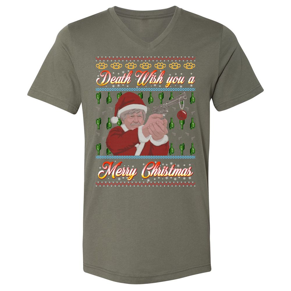Unisex V-Neck T-Shirt - FZVM2GH4 - Military Green - 10