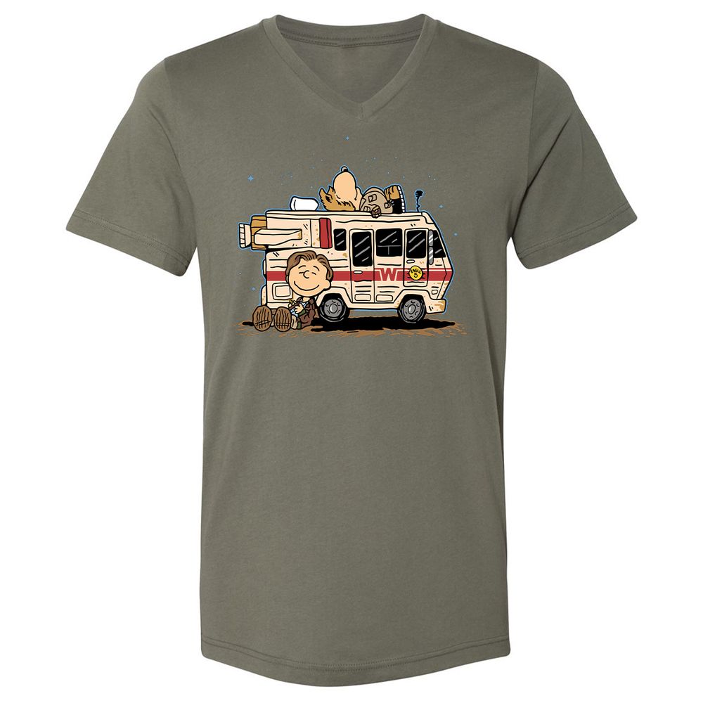Unisex V-Neck T-Shirt - VR1H2P21 - Military Green - 10