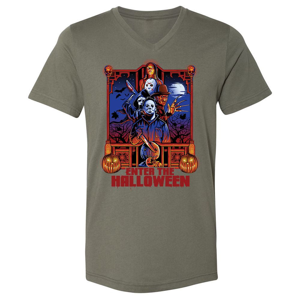 Unisex V-Neck T-Shirt - AH7LAV4Y - Military Green - 10