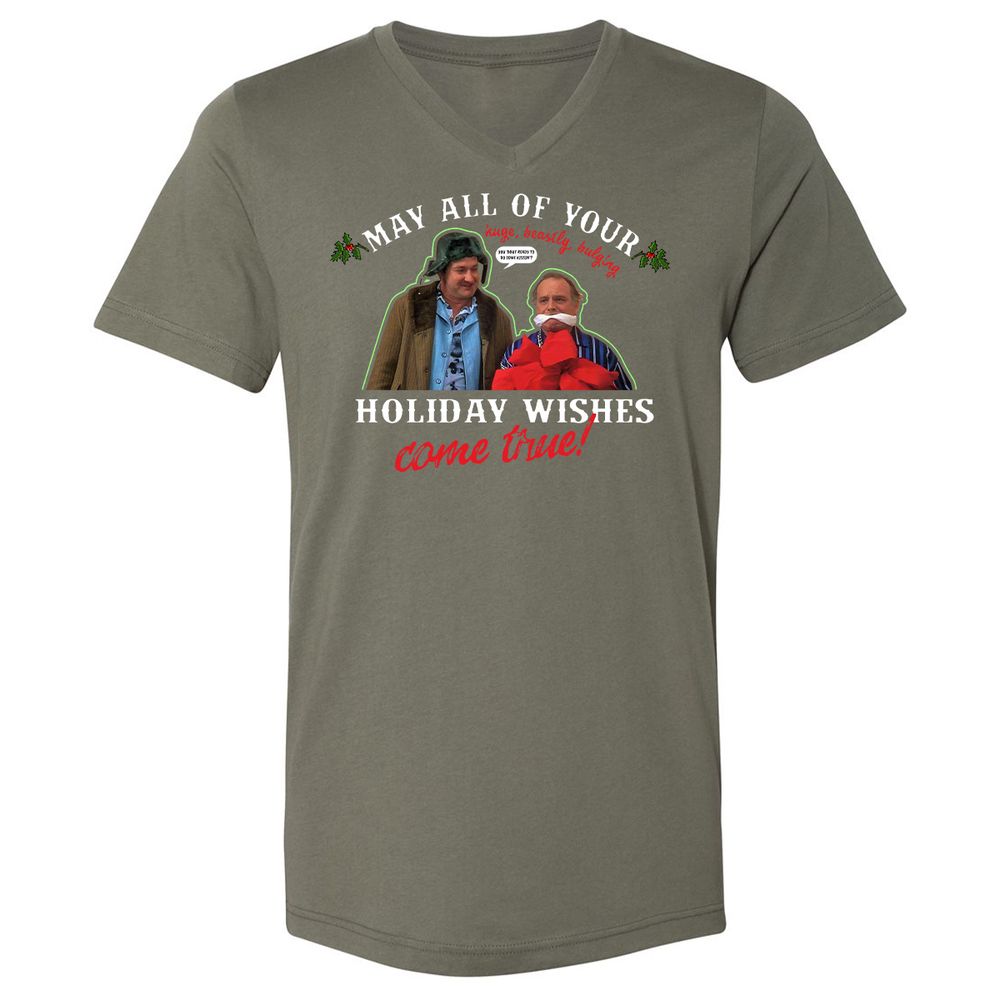 Unisex V-Neck T-Shirt - 4D2T7QPA - Military Green - 10