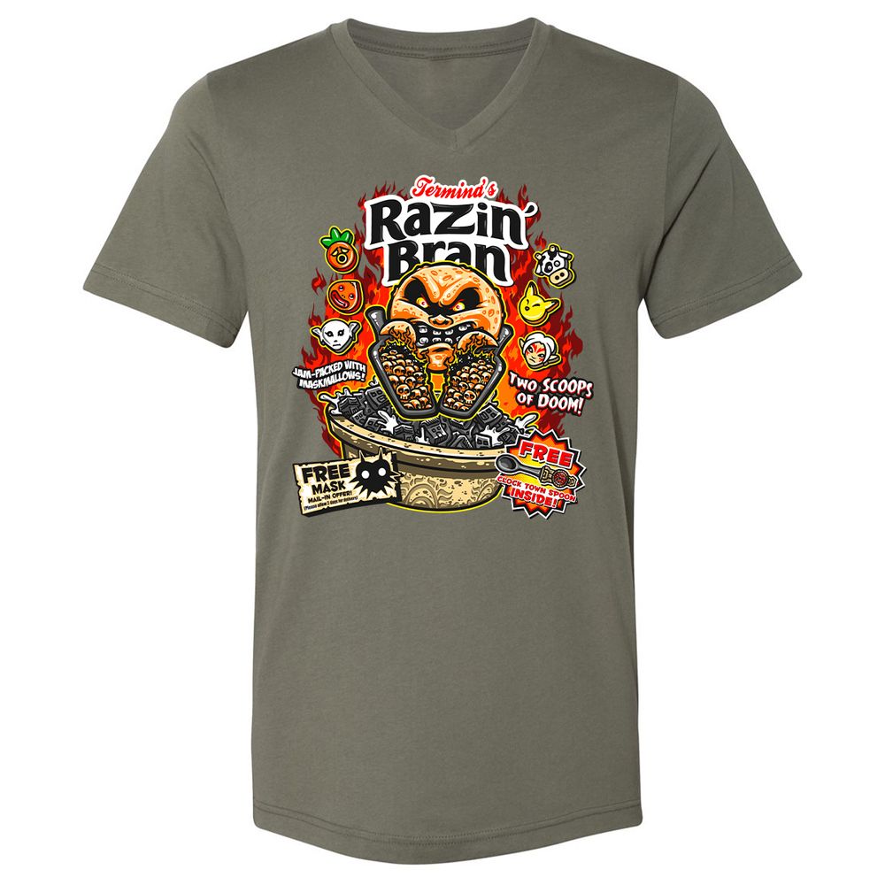 Unisex V-Neck T-Shirt - DCUXZQNJ - Military Green - 10