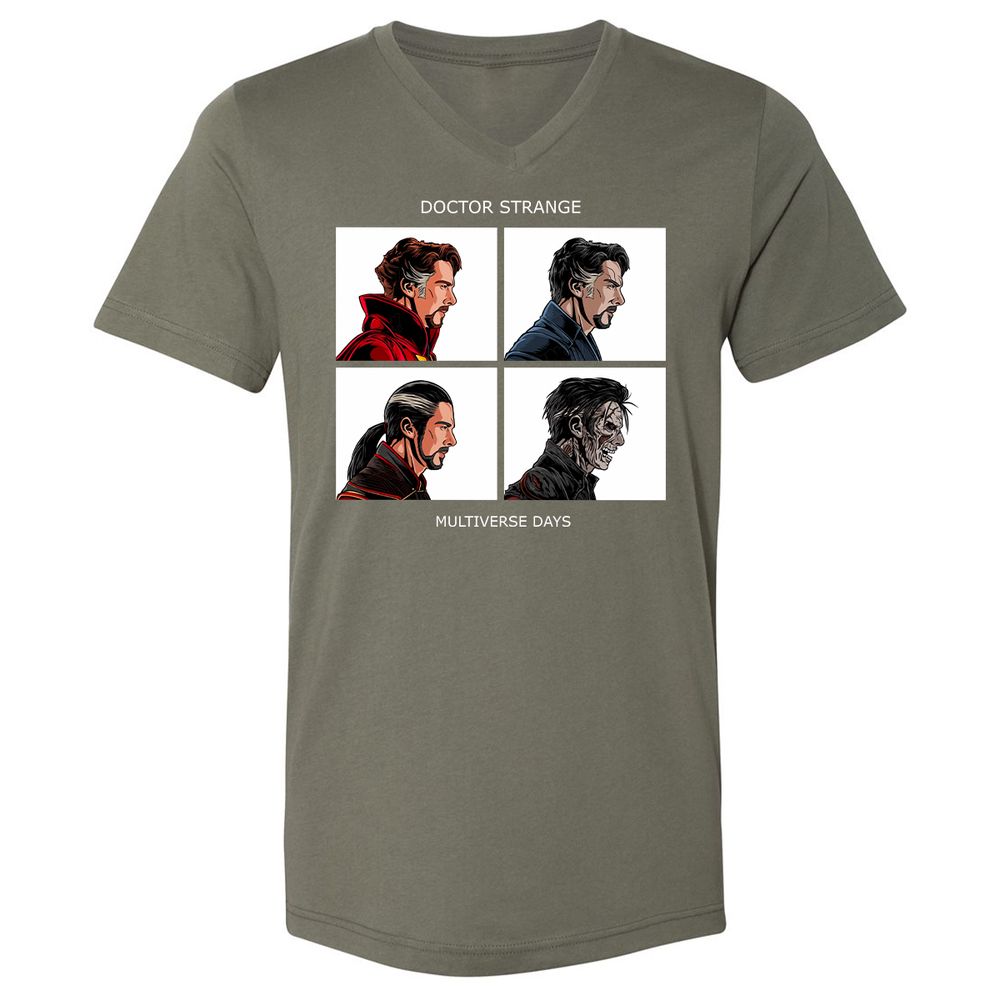 Unisex V-Neck T-Shirt - 87F8GCTJ - Military Green - 10