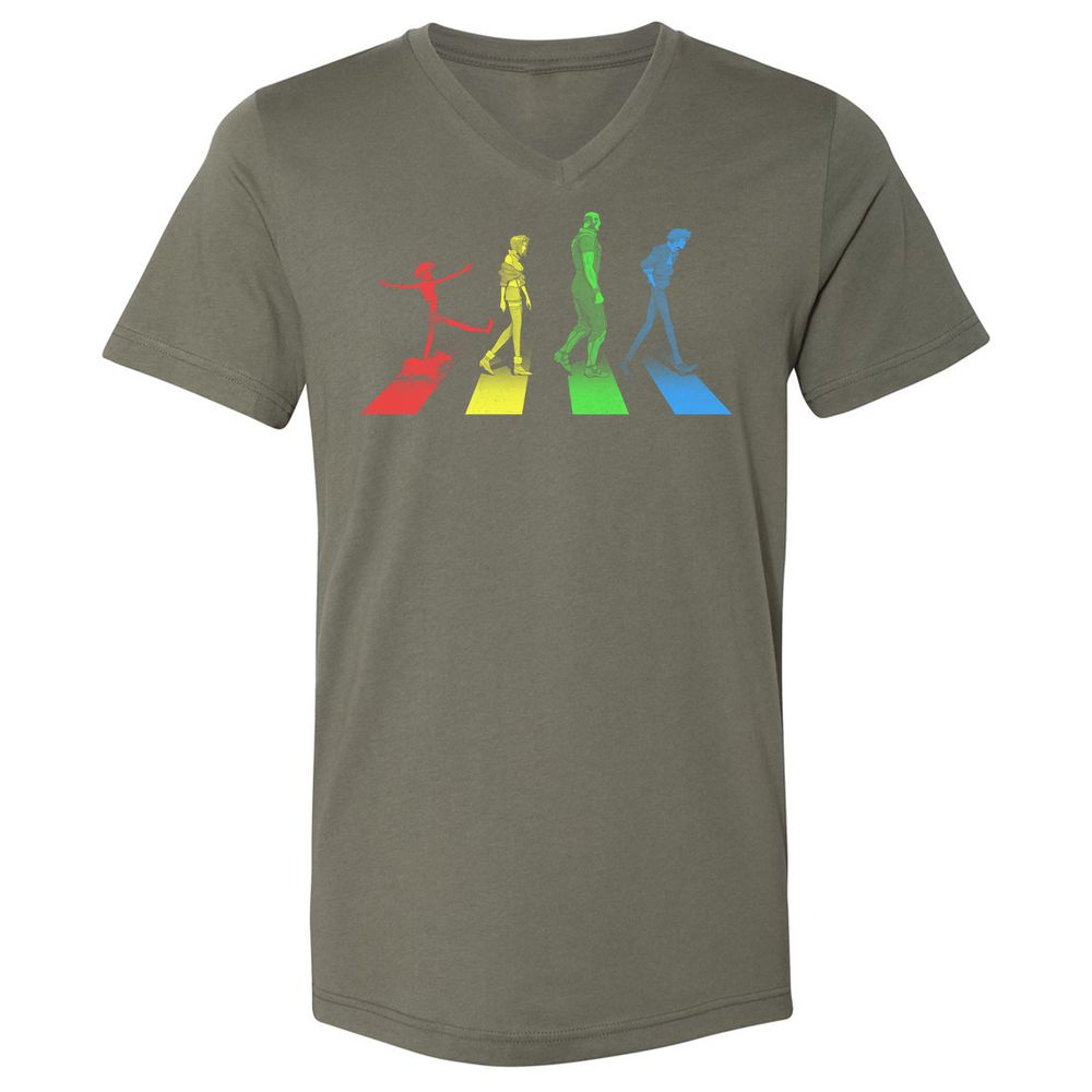 Unisex V-Neck T-Shirt - L473JG4H - Military Green - 10