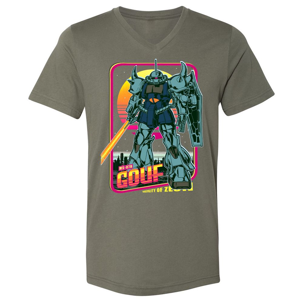 Unisex V-Neck T-Shirt - KXQYF9RH - Military Green - 10