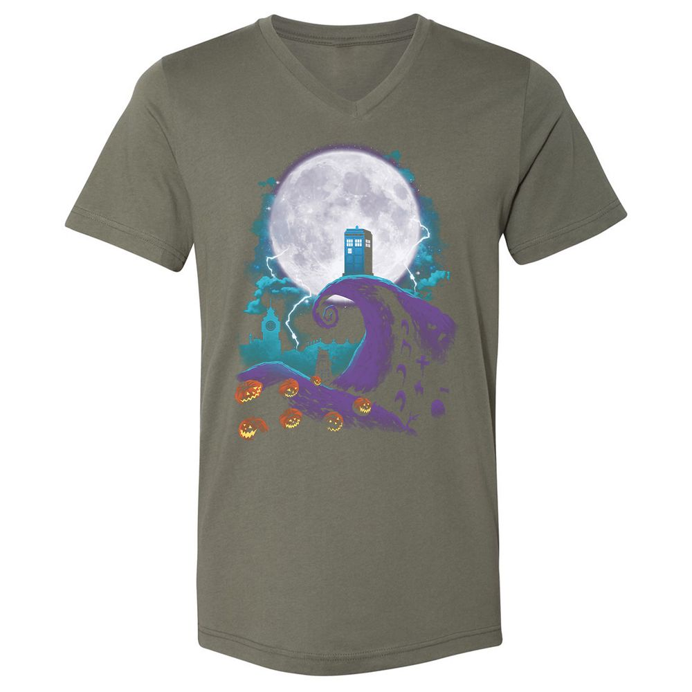 Unisex V-Neck T-Shirt - U8KQULJQ - Military Green - 10
