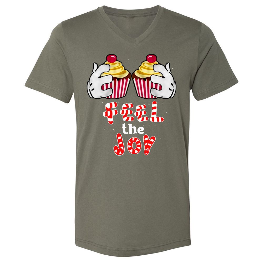 Unisex V-Neck T-Shirt - S6B8F59B - Military Green - 10