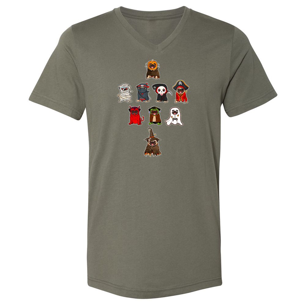 Unisex V-Neck T-Shirt - DHMY9NTN - Military Green - 10