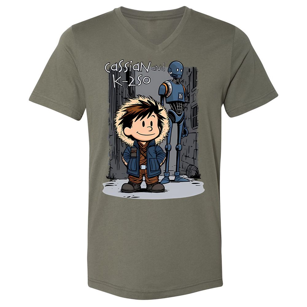 Unisex V-Neck T-Shirt - 7XF8XK8F - Military Green - 10