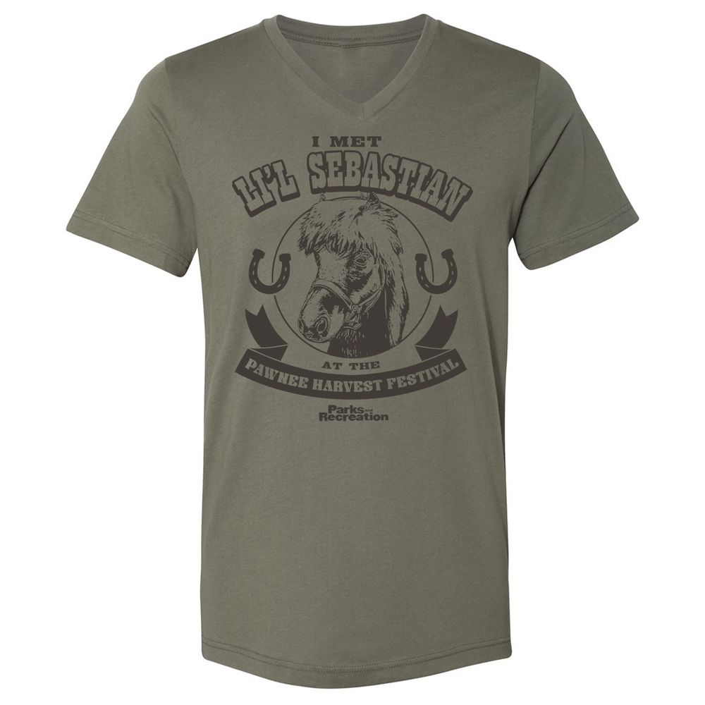 Unisex V-Neck T-Shirt - QMHL7322 - Military Green - 10