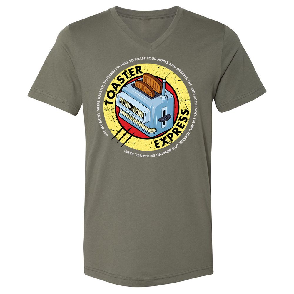 Unisex V-Neck T-Shirt - 9W6R79E7 - Military Green - 10