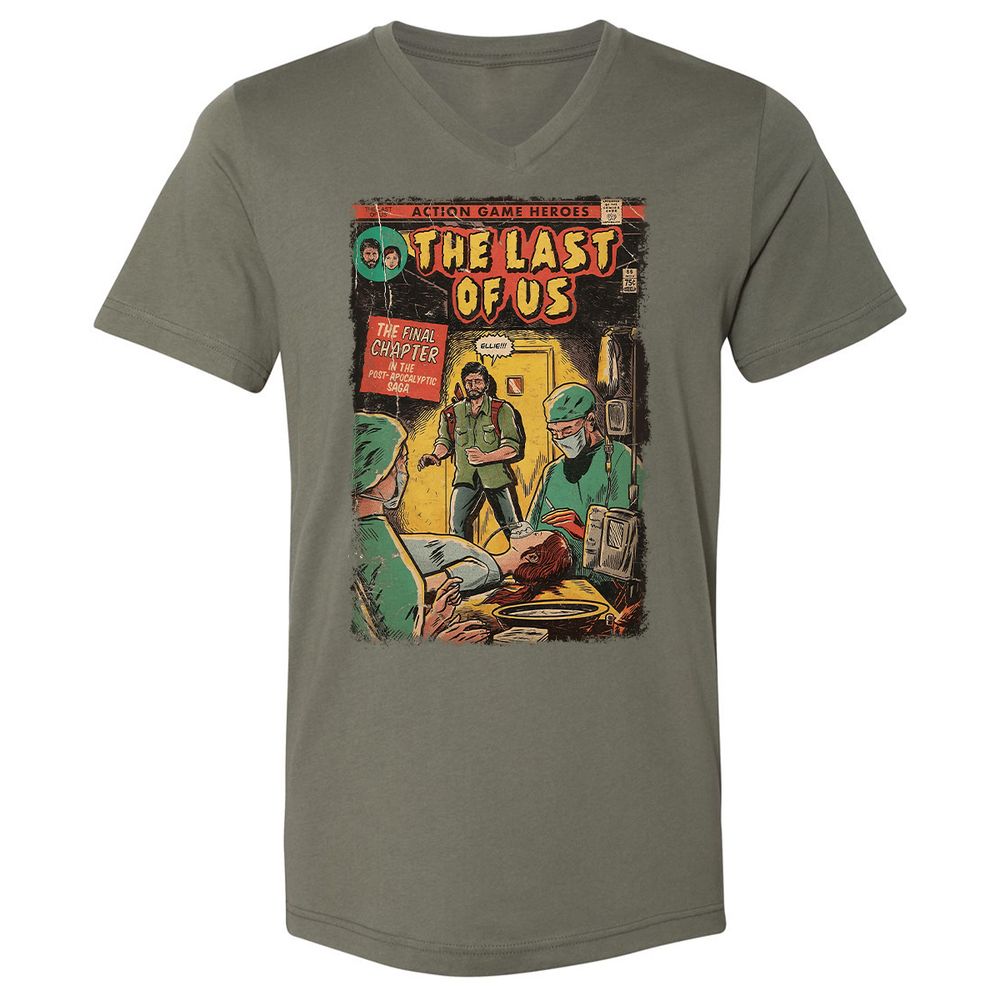 Unisex V-Neck T-Shirt - UMTZW76H - Military Green - 10
