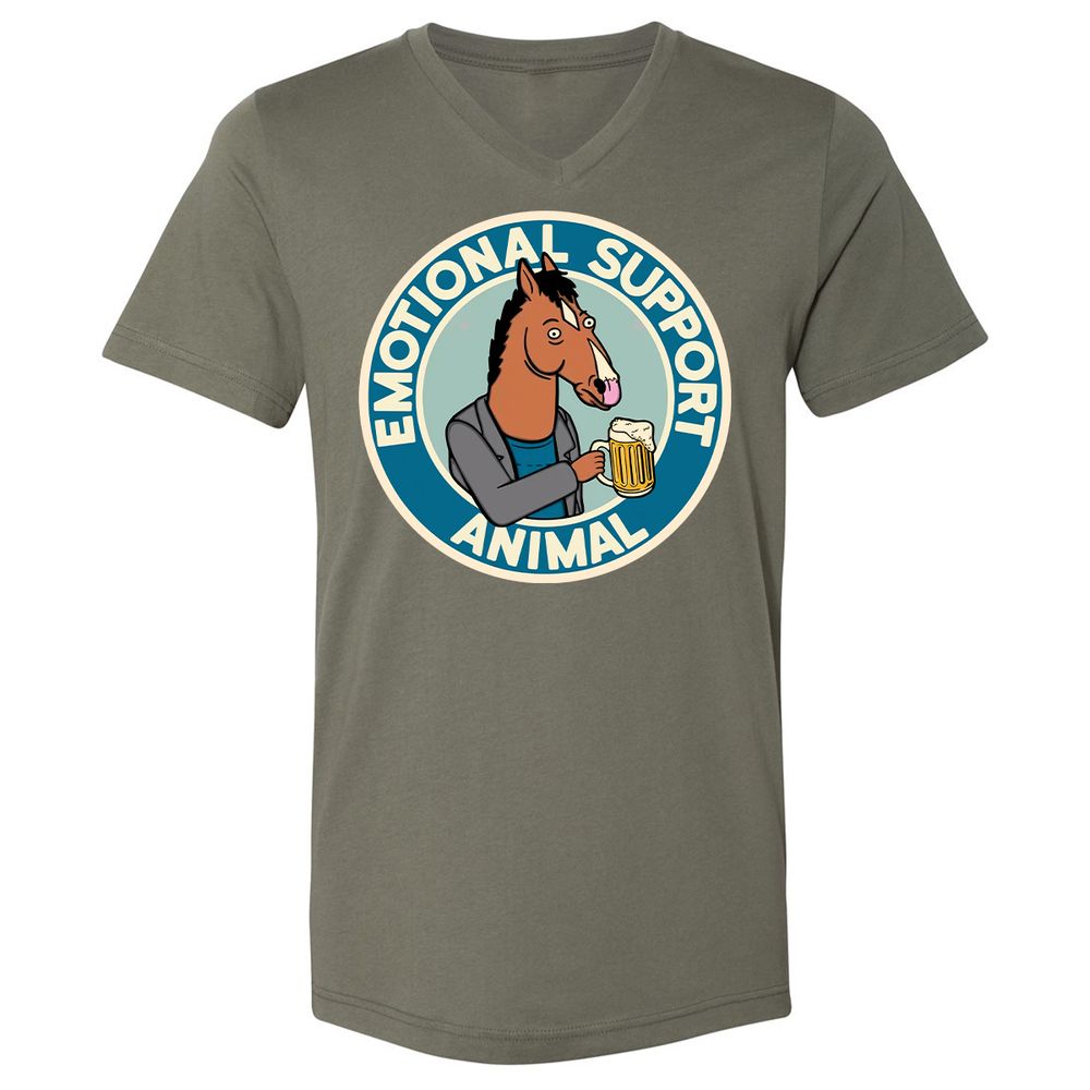 Unisex V-Neck T-Shirt - D2JS2FTS - Military Green - 10