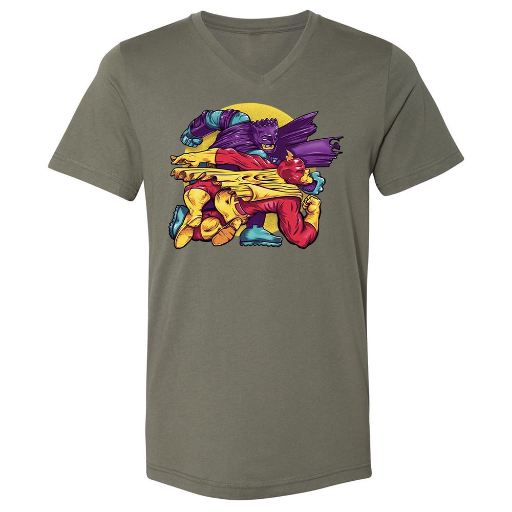 Unisex V-Neck T-Shirt - Y2S4BER6 - Military Green - 10