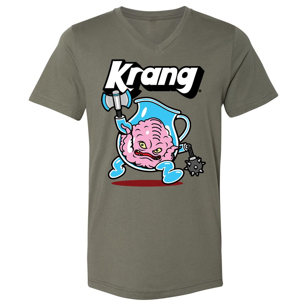 Unisex V-Neck T-Shirt - 8E6ZC95S - Military Green - 10