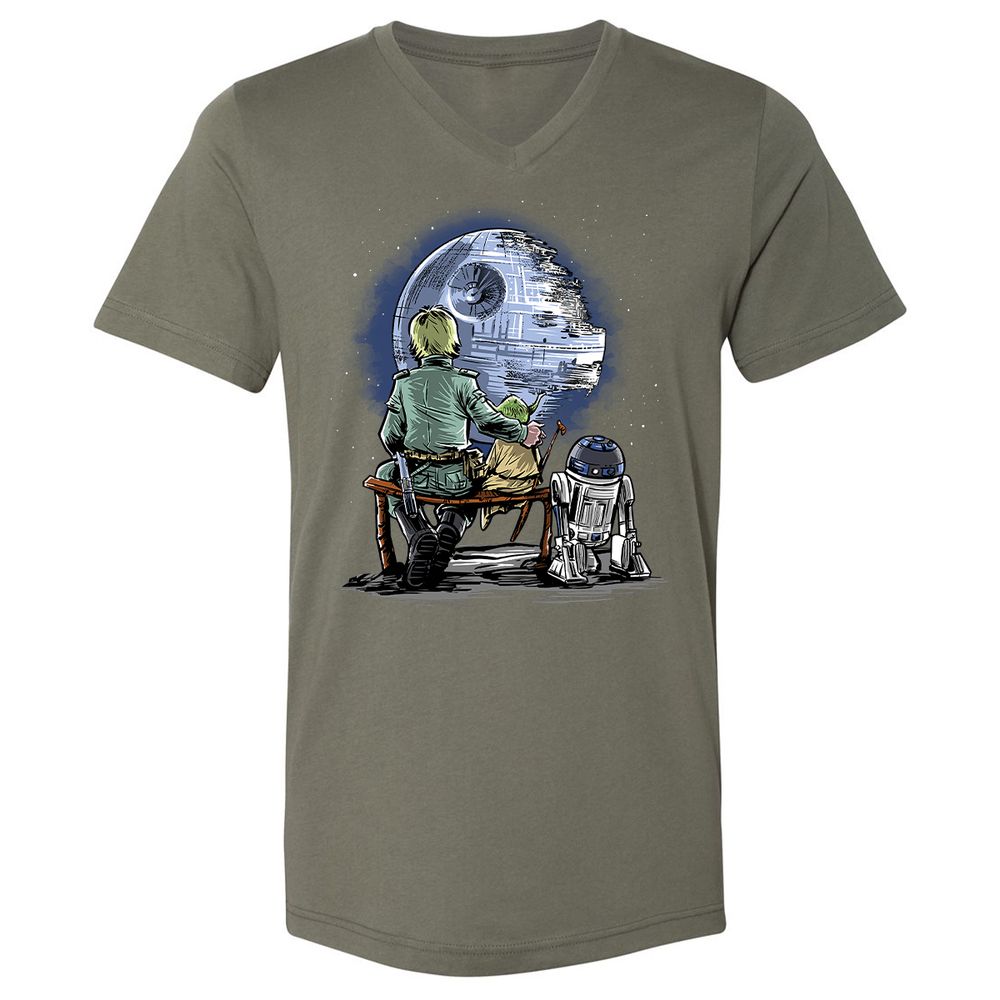 Unisex V-Neck T-Shirt - 45TLWXRT - Military Green - 10