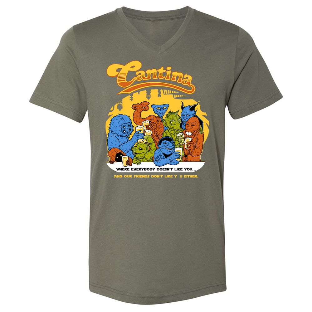 Unisex V-Neck T-Shirt - 1UCVQ2JX - Military Green - 10