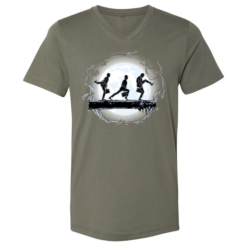 Unisex V-Neck T-Shirt - FXM7SQU2 - Military Green - 10