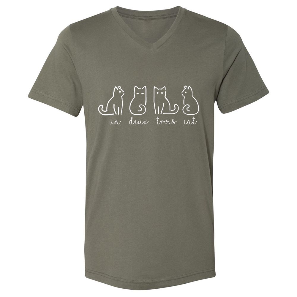 Unisex V-Neck T-Shirt - NEKCJM8H - Military Green - 10