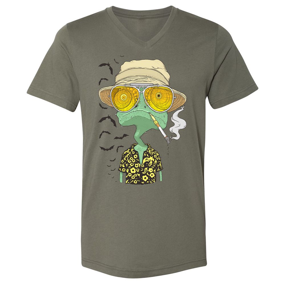Unisex V-Neck T-Shirt - PHFSVRSZ - Military Green - 10