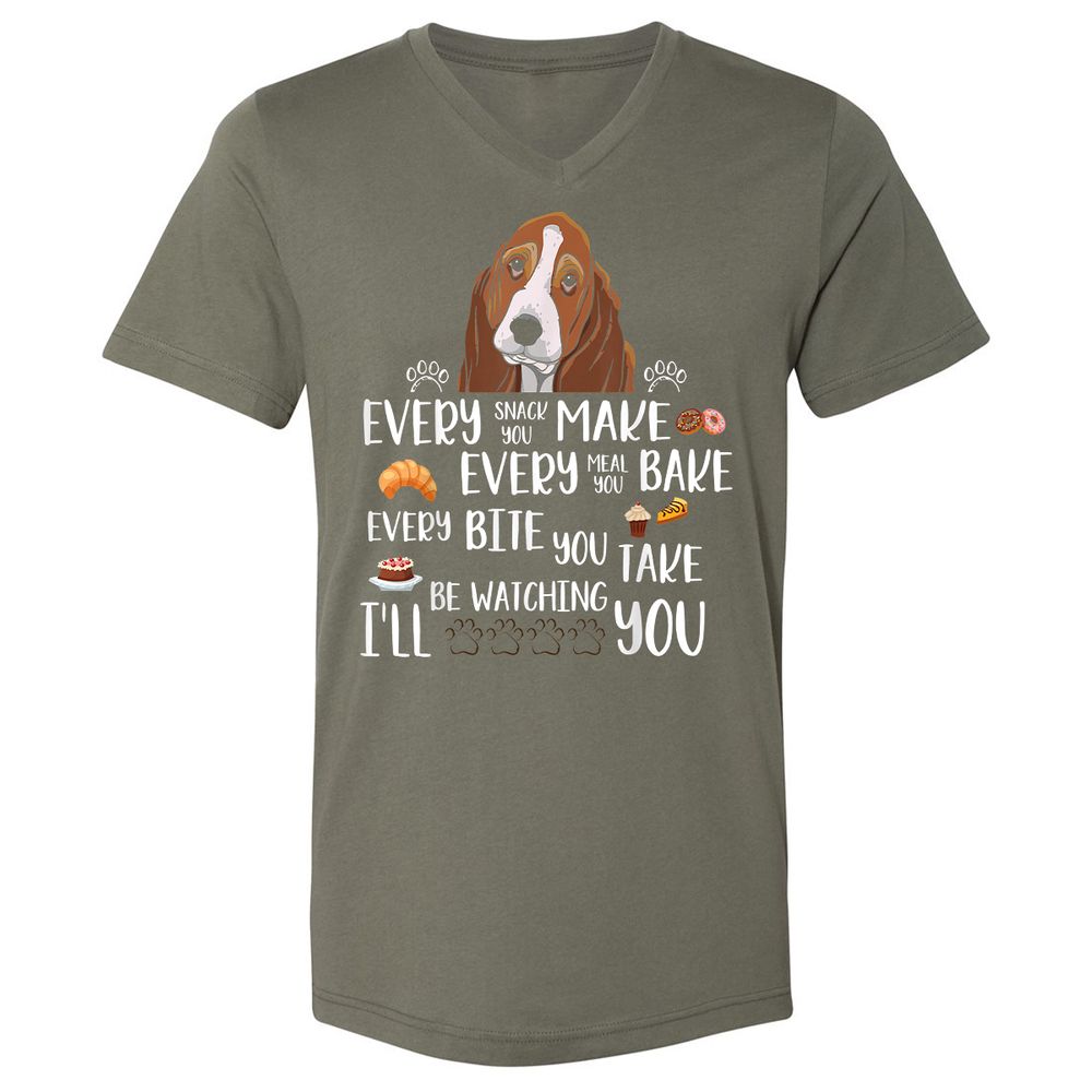 Unisex V-Neck T-Shirt - D66MJU5H - Military Green - 10