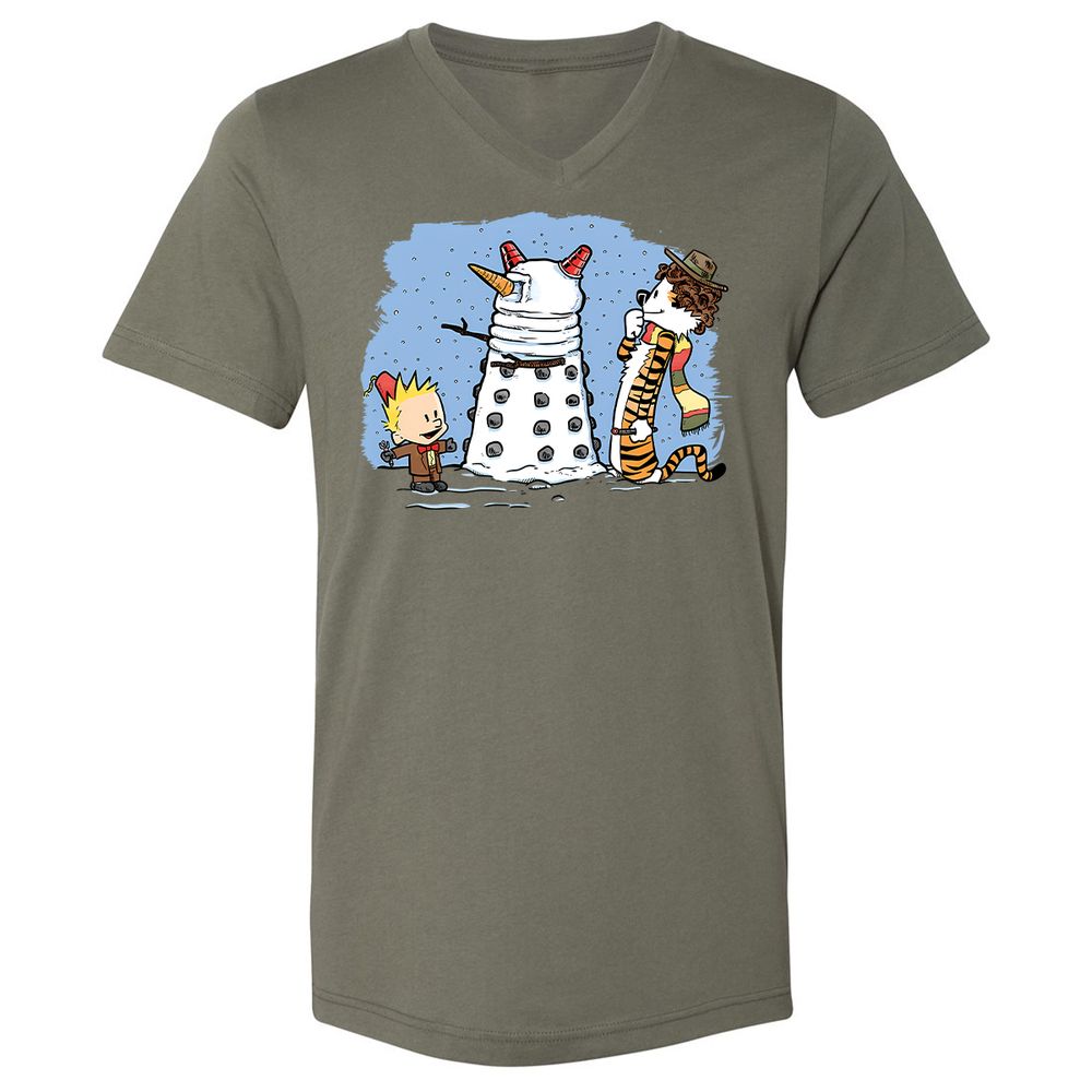 Unisex V-Neck T-Shirt - E7EQT75L - Military Green - 10