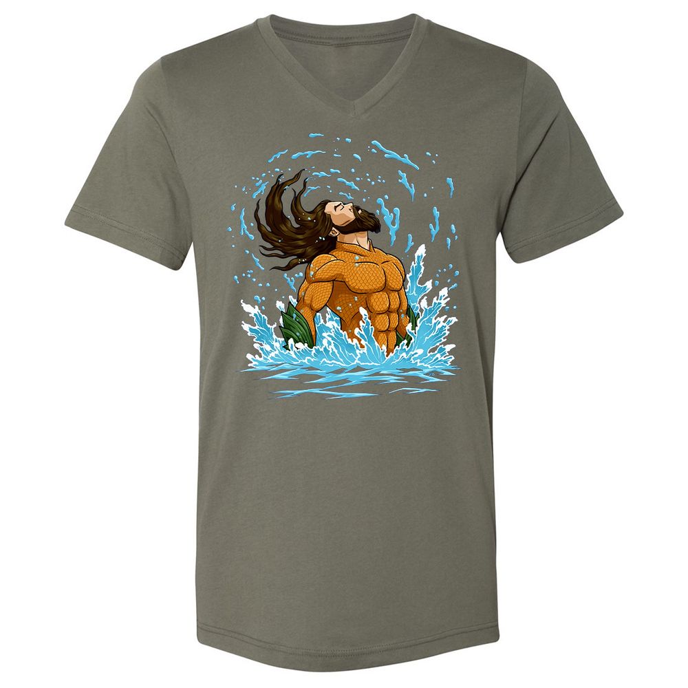 Unisex V-Neck T-Shirt - WK6BK53N - Military Green - 10