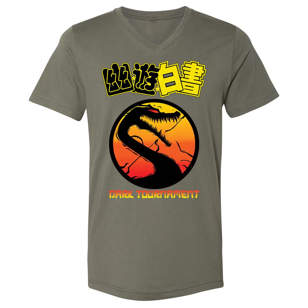 Unisex V-Neck T-Shirt - JKF6YFDC - Military Green - 10