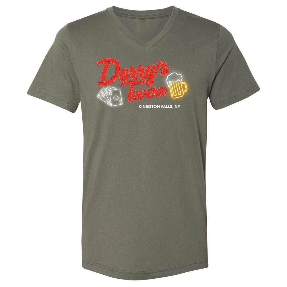 Unisex V-Neck T-Shirt - PC9P1QZC - Military Green - 10