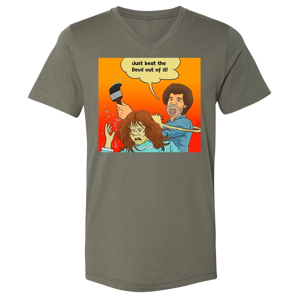 Unisex V-Neck T-Shirt - 6QLGRX9D - Military Green - 10