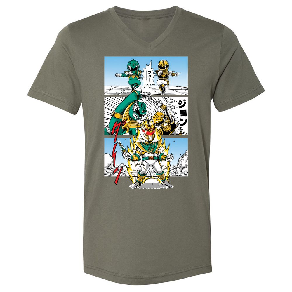 Unisex V-Neck T-Shirt - D6NY6WLQ - Military Green - 10