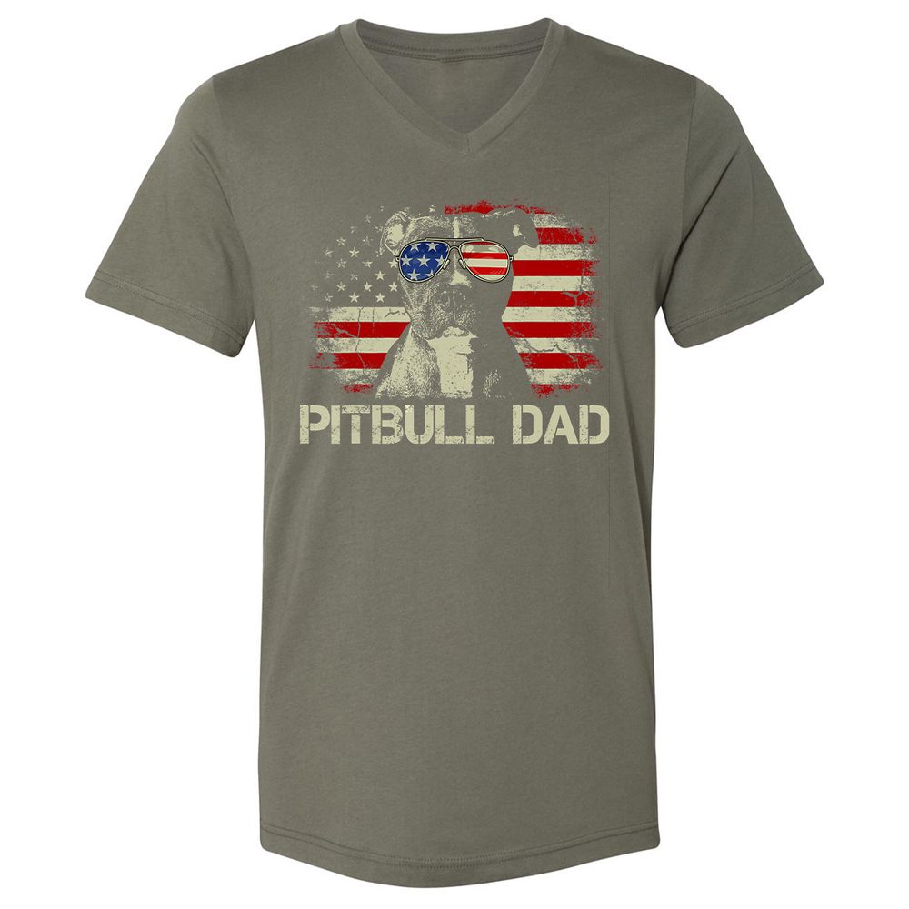 Unisex V-Neck T-Shirt - CQ5NXM5K - Military Green - 10