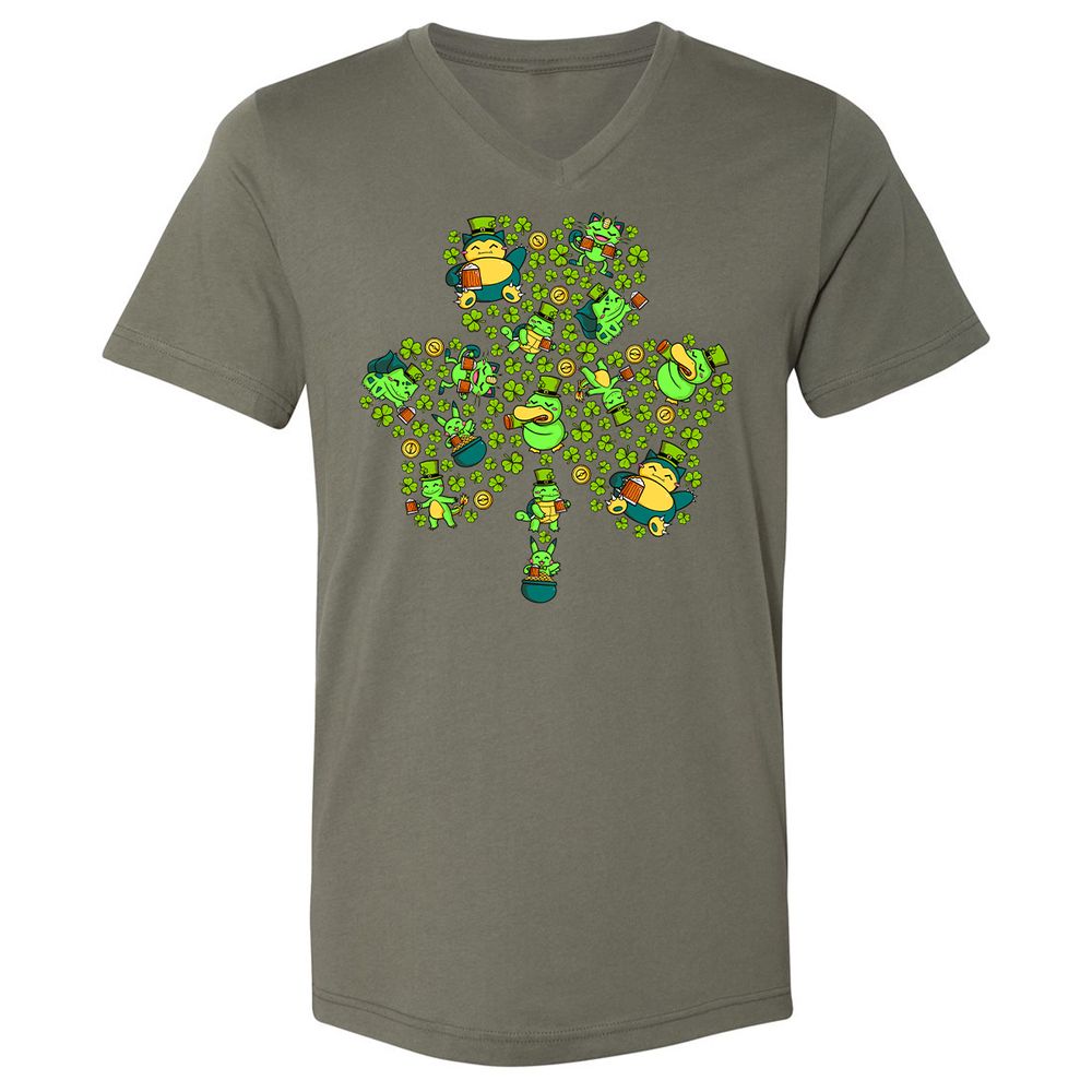 Unisex V-Neck T-Shirt - CLZ618C2 - Military Green - 10